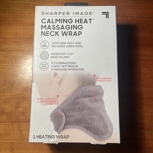 Sharper Image Calming Heat Massaging Neck Wrap USB Electric Heating Pad Weighted